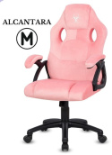 Różowy fotel obrotowy dla graczy, do biurka Carrera M Alcantara Pink