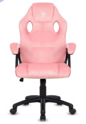 Różowy fotel obrotowy dla graczy, do biurka Carrera M Alcantara Pink