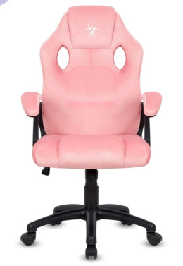 Różowy fotel obrotowy dla graczy, do biurka Carrera M Alcantara Pink