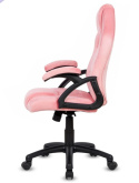 Różowy fotel obrotowy dla graczy, do biurka Carrera M Alcantara Pink