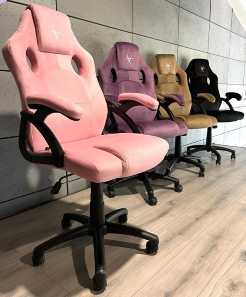 Różowy fotel obrotowy dla graczy, do biurka Carrera M Alcantara Pink Różowy fotel obrotowy dla graczy, do biurka Carrera M Alcantara Pink