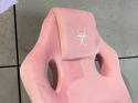 Różowy fotel obrotowy dla graczy, do biurka Carrera M Alcantara Pink