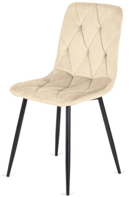 Beżowe krzesło tapicerowane welurem Borgo Velvet Beige firmy Lugano