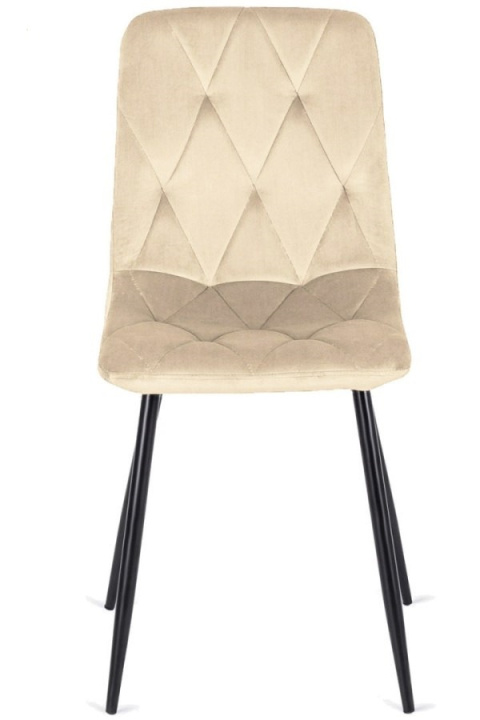 Beżowe krzesło tapicerowane welurem Borgo Velvet Beige firmy Lugano Beżowe krzesło tapicerowane welurem Borgo Velvet Beige firmy Lugano