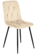 Beżowe krzesło tapicerowane welurem Borgo Velvet Beige firmy Lugano