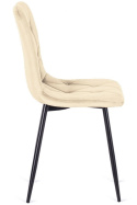 Beżowe krzesło tapicerowane welurem Borgo Velvet Beige firmy Lugano