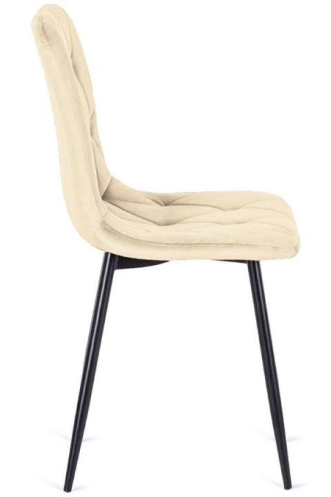 Beżowe krzesło tapicerowane welurem Borgo Velvet Beige firmy Lugano Beżowe krzesło tapicerowane welurem Borgo Velvet Beige firmy Lugano