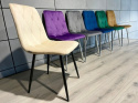 Beżowe krzesło tapicerowane welurem Borgo Velvet Beige firmy Lugano
