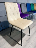Beżowe krzesło tapicerowane welurem Borgo Velvet Beige firmy Lugano