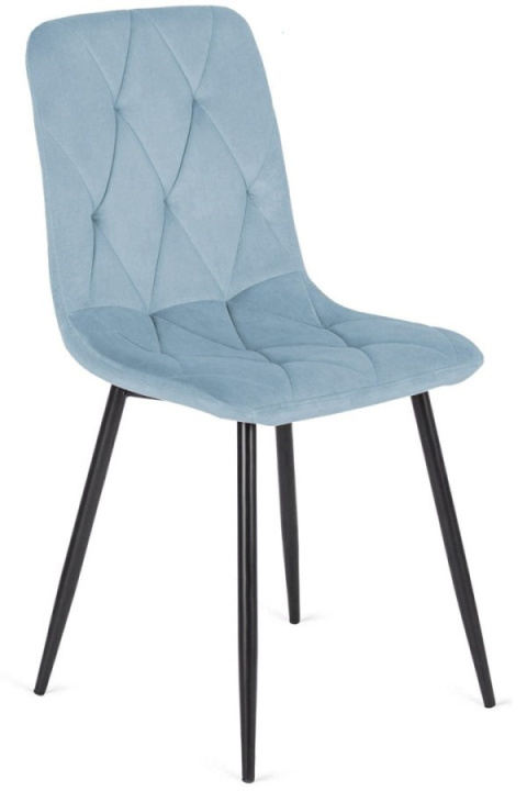 Błękitne krzesło tapicerowane Borgo Velvet Light Blue firmy Lugano Błękitne krzesło tapicerowane Borgo Velvet Light Blue firmy Lugano