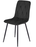Czarne krzesło tapicerowane Borgo Velvet Black firmy Lugano