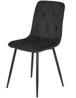 Czarne krzesło tapicerowane Borgo Velvet Black firmy Lugano