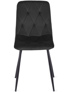 Czarne krzesło tapicerowane Borgo Velvet Black firmy Lugano