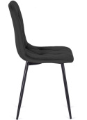 Czarne krzesło tapicerowane Borgo Velvet Black firmy Lugano