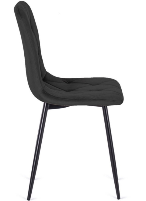 Czarne krzesło tapicerowane Borgo Velvet Black firmy Lugano Czarne krzesło tapicerowane Borgo Velvet Black firmy Lugano