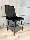 Czarne krzesło tapicerowane Borgo Velvet Black firmy Lugano