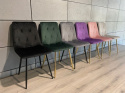 Czarne krzesło tapicerowane Borgo Velvet Black firmy Lugano
