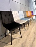 Czarne krzesło tapicerowane Borgo Velvet Black firmy Lugano