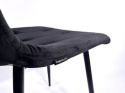 Czarne krzesło tapicerowane Borgo Velvet Black firmy Lugano