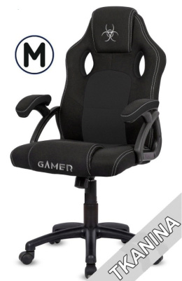 Czarny fotel obrotowy dla gracza i do biurka Carrera M Black