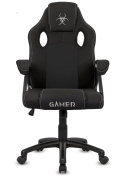 Czarny fotel obrotowy dla gracza i do biurka Carrera M Black