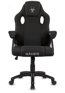 Czarny fotel obrotowy dla gracza i do biurka Carrera M Black