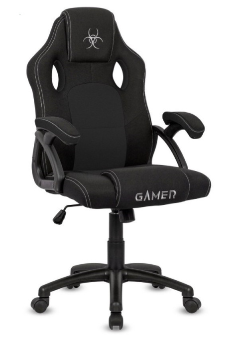 Czarny fotel obrotowy dla gracza i do biurka Carrera M Black Czarny fotel obrotowy dla gracza i do biurka Carrera M Black
