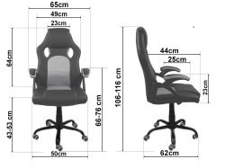 Czarny fotel obrotowy dla gracza i do biurka Carrera M Black Czarny fotel obrotowy dla gracza i do biurka Carrera M Black